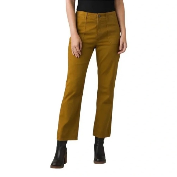 ORGANIC COTTON PrAna Sancho Wide Leg Crop Pants Women’s Hiking Outdoors SZ 14 - Picture 3 of 17